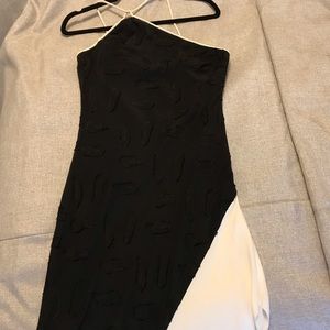 NWT Reiss strappy black and white dress